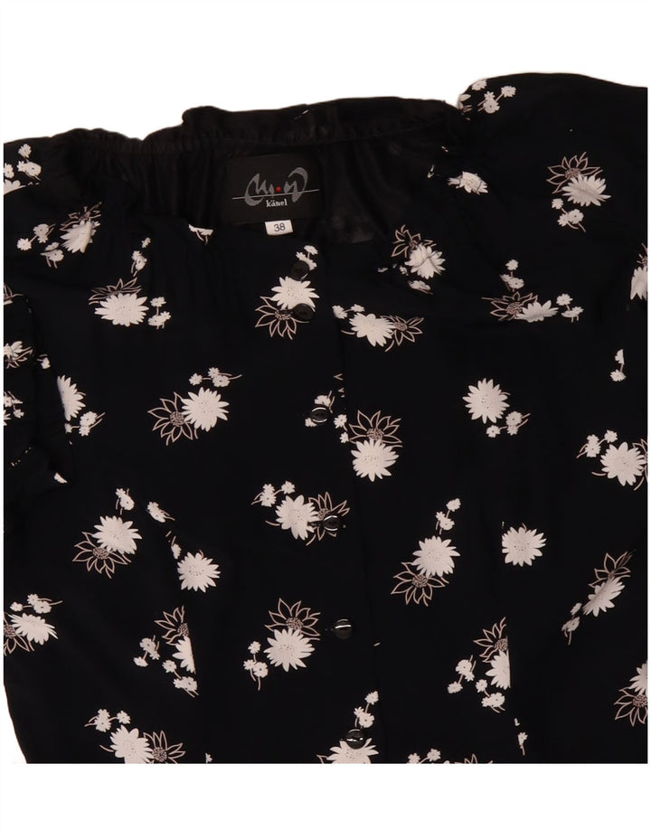 VINTAGE Rochie Femei Peplum EU 38 Mediu Bleumarin Viscoză Florală