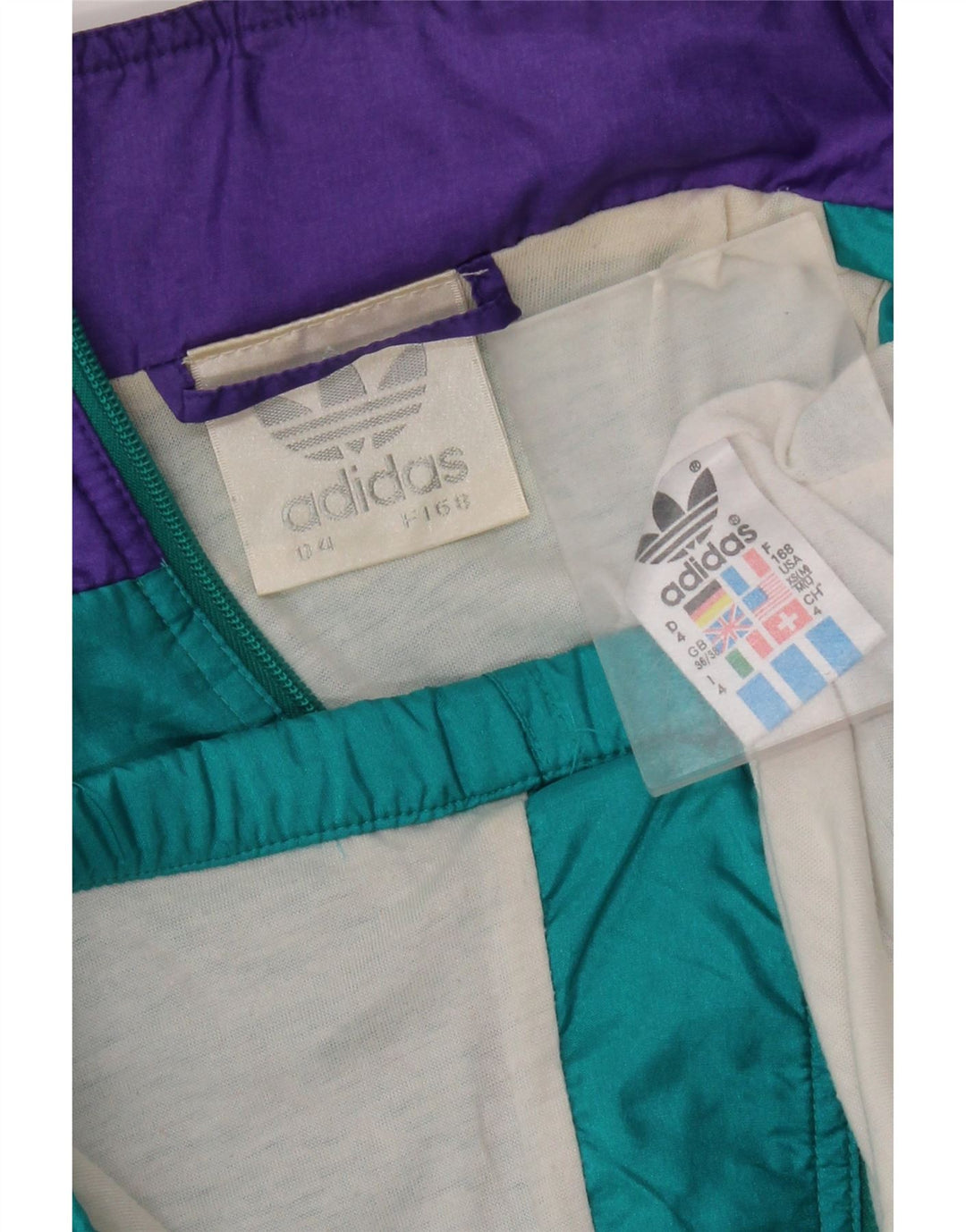 Jachetă de trening retro pentru bărbați Adidas UK 36/38 Poliamidă turcoaz mic