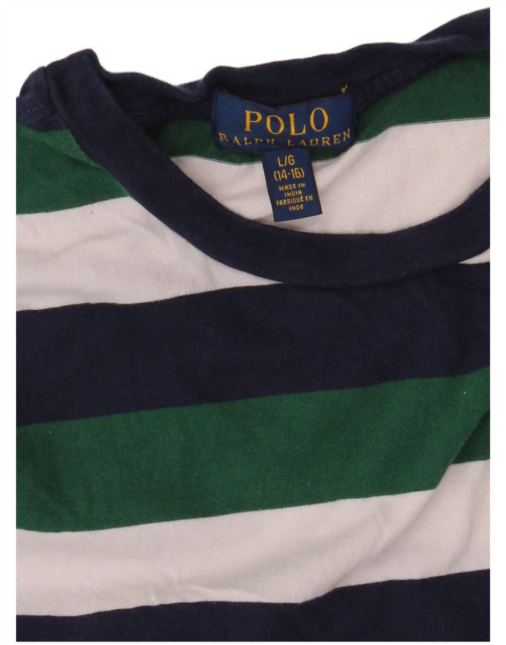 POLO RALPH LAUREN Tricou băieți Top 11-12 ani mare, multicolor, dungi
