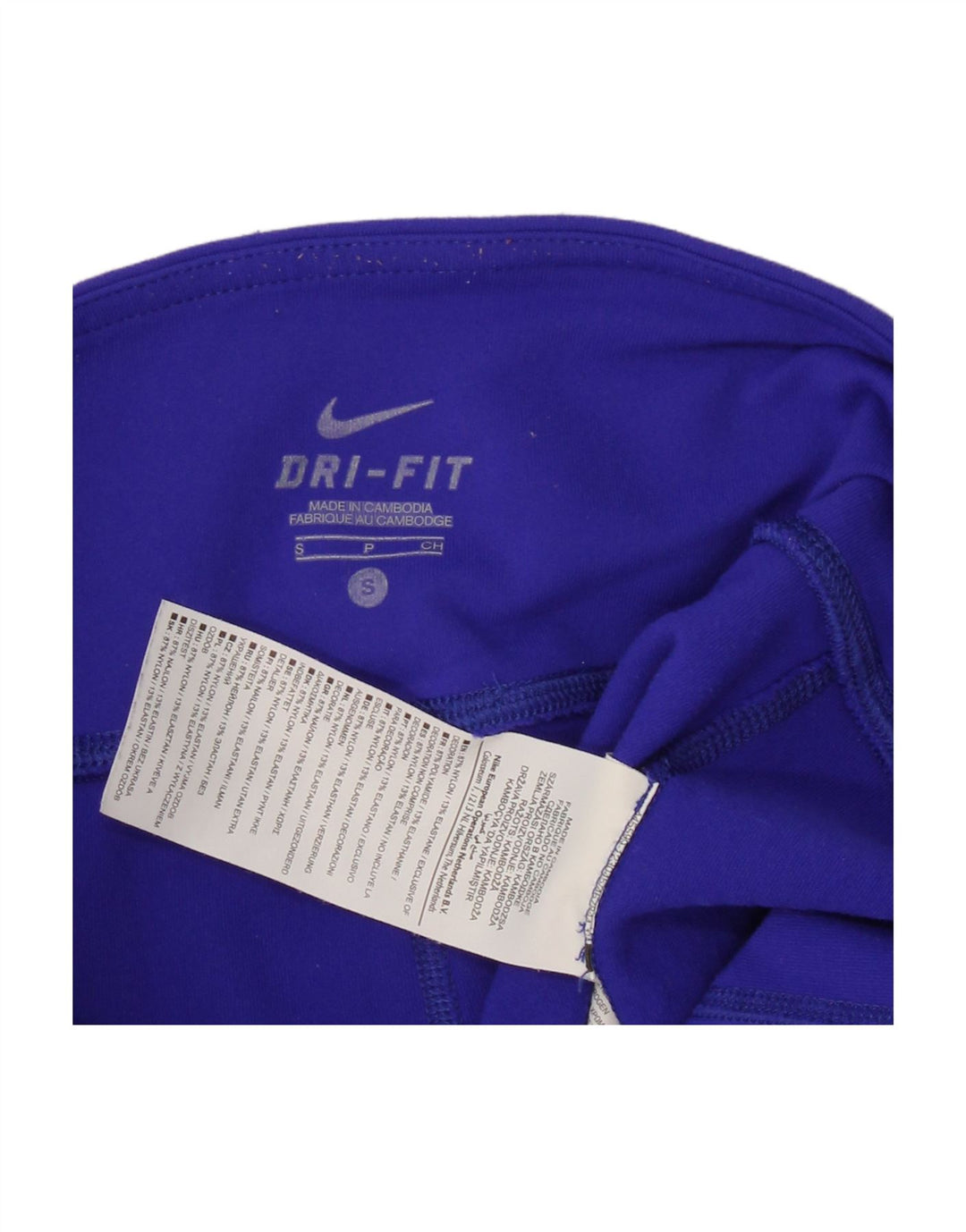 NIKE Womens Dri Fit Leggings UK 10 Small Blue Nylon