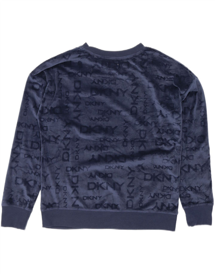 Dkny Pulover cu grafic supradimensionat pentru femei UK 10 Small Bleumarin