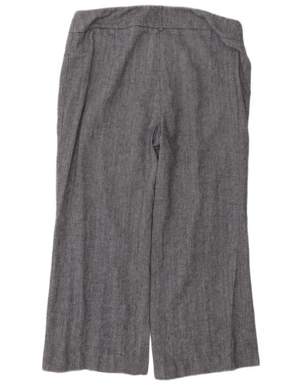 Marks & Spencer Pantaloni tăiați cu talie înaltă pentru femei UK 16 Large W34 L26 Bleu marine