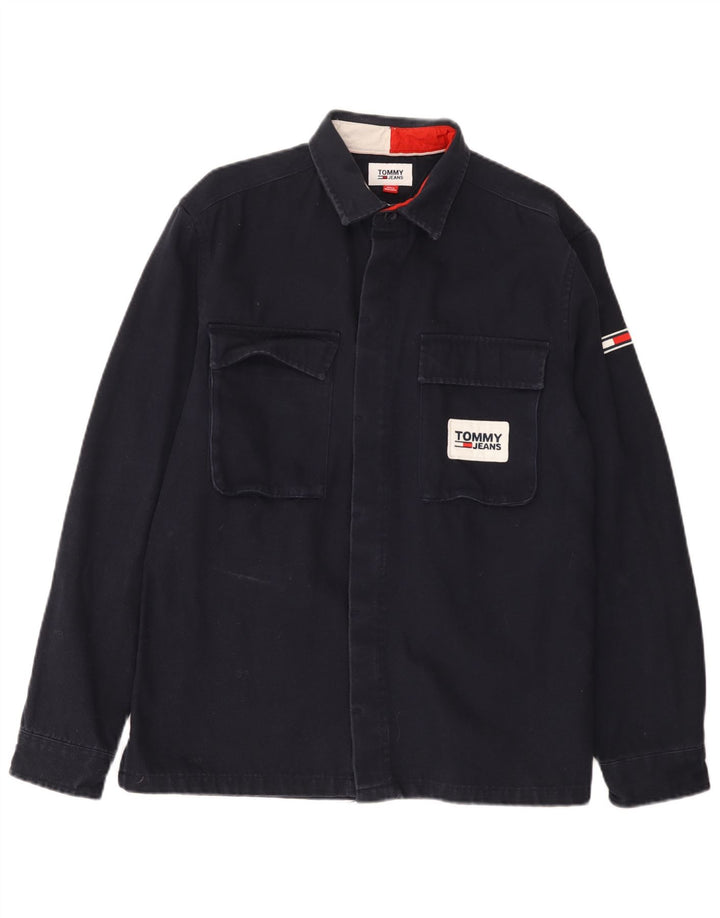 Cămașă cu grafic Lumberjack Tommy Hilfiger pentru bărbați, bumbac mediu albastru bleumarin