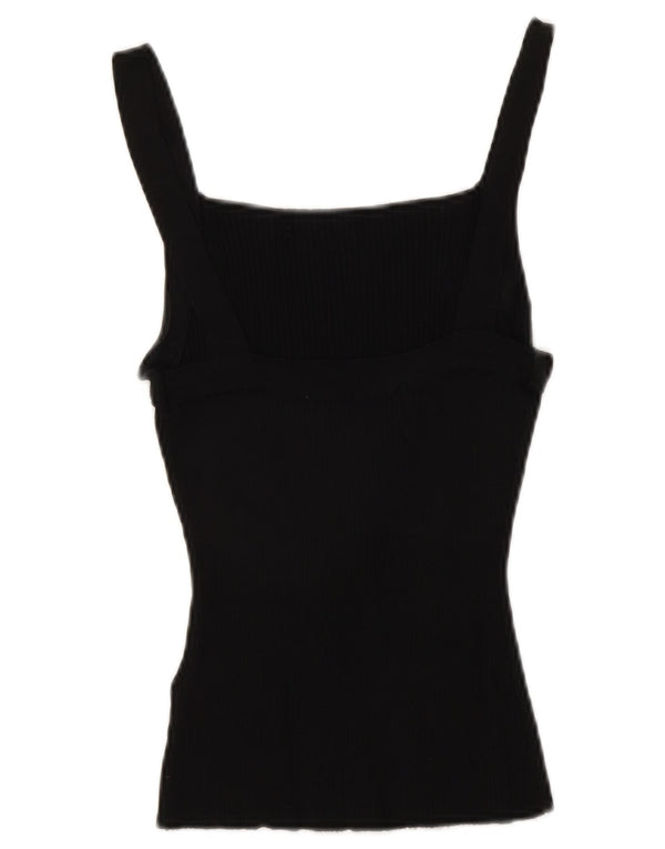 Top Crop pentru femei Zara UK 12 Medium Black Viscose