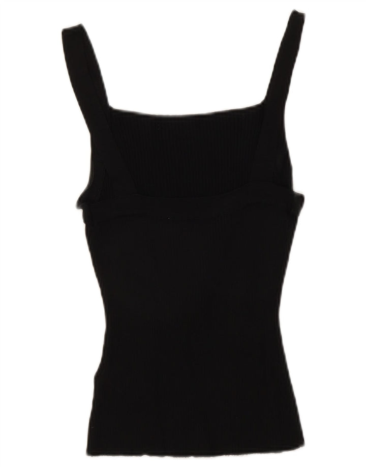 Top Crop pentru femei Zara UK 12 Medium Black Viscose