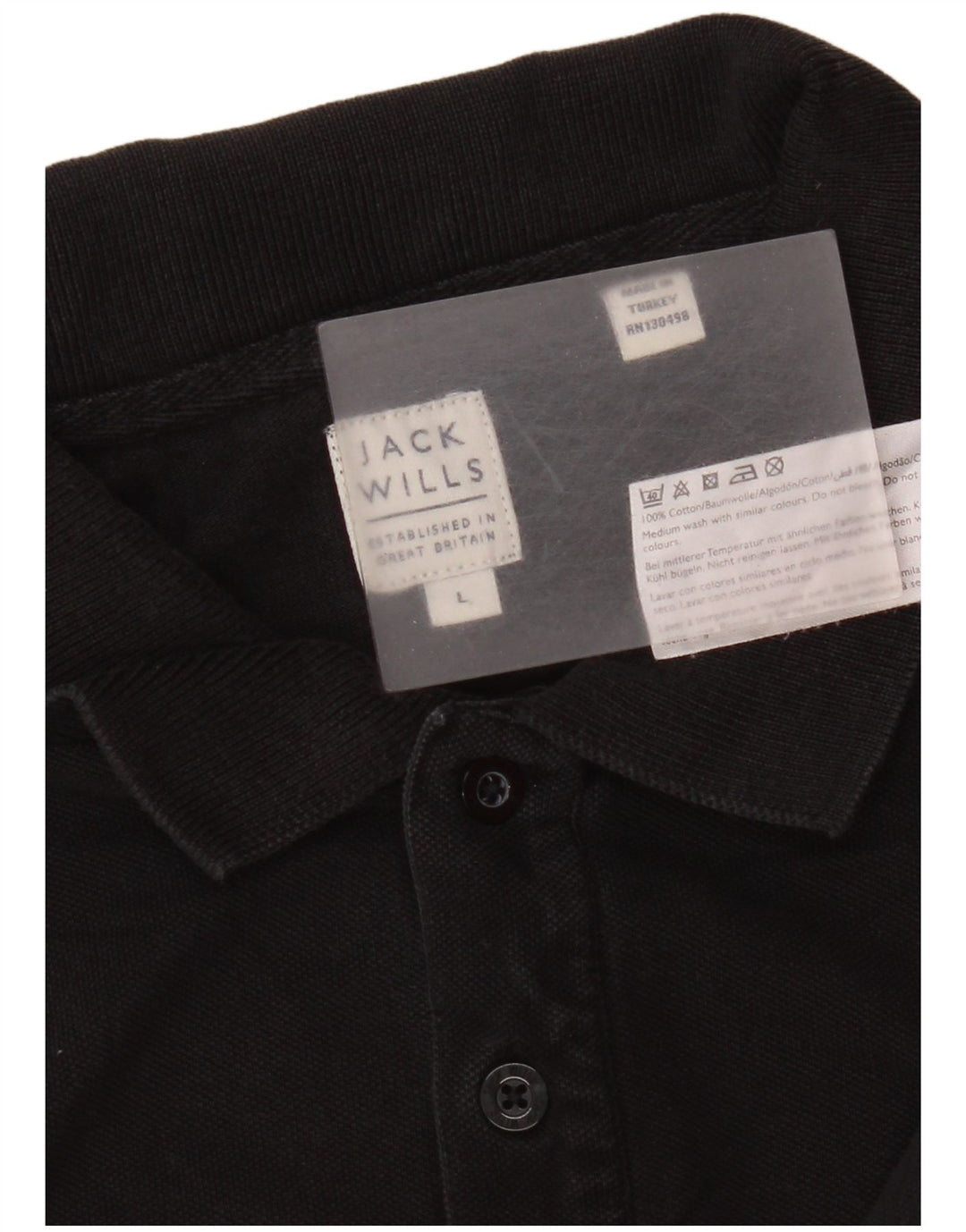 Tricou polo Jack Wills pentru bărbați, mare, negru, bumbac