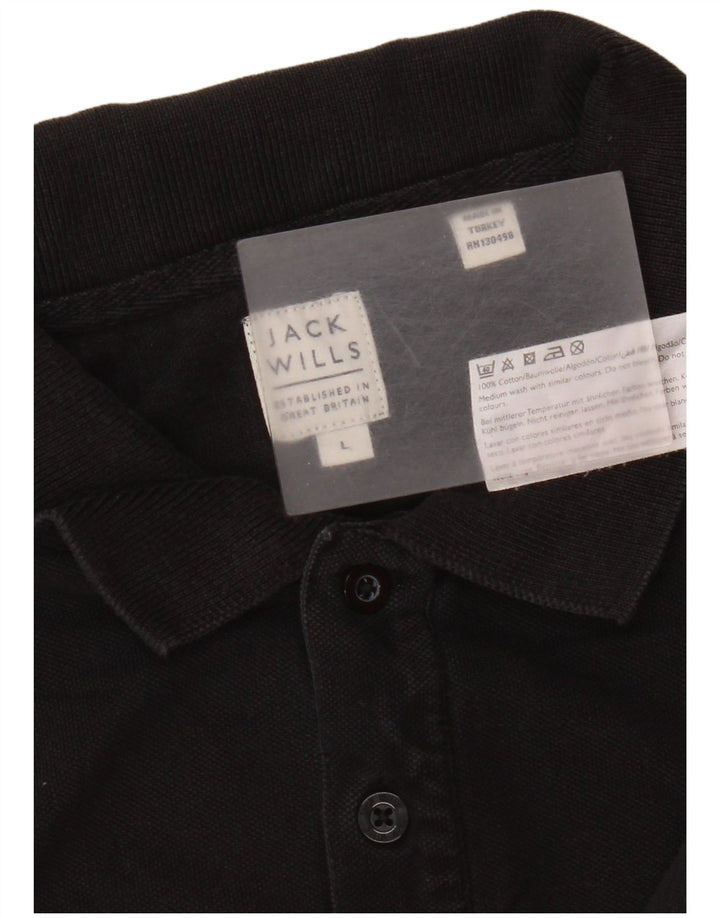 Tricou polo Jack Wills pentru bărbați, mare, negru, bumbac