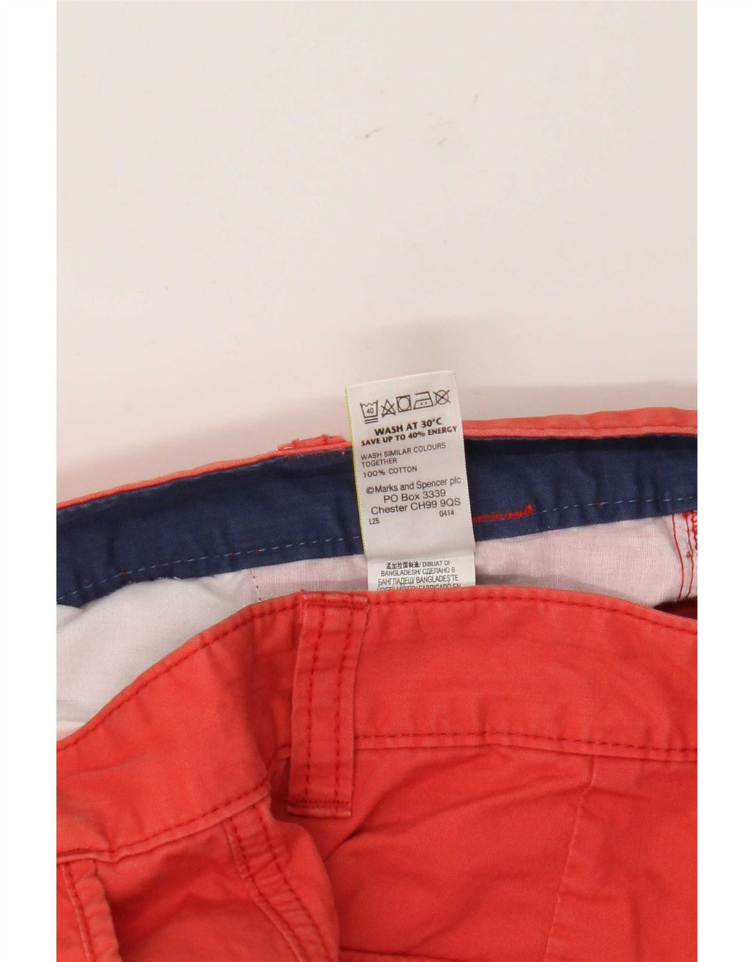 Pantaloni scurți cargo pentru bărbați Marks & Spencer W32, bumbac roșu mediu