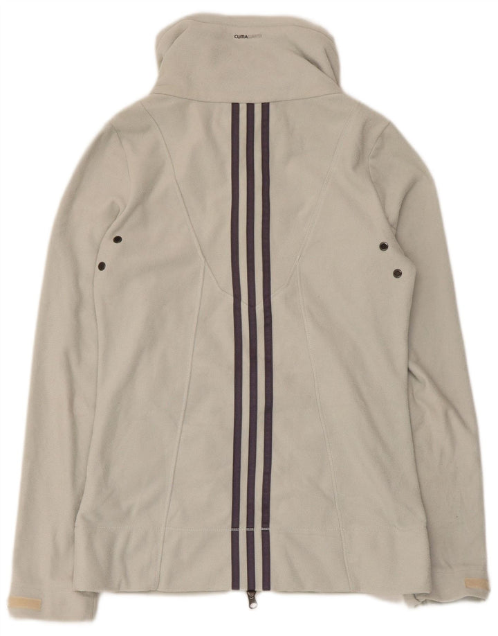 Jachetă Fleece Adidas pentru femei UK 12 Medium Gri Poliester cu dungi