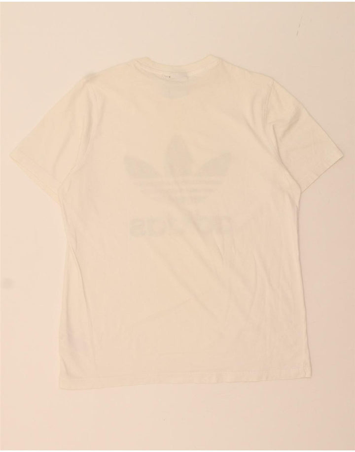 ADIDAS Mens Graphic T-Shirt Top Large White Cotton Vintage Adidas and Second-Hand Adidas from Messina Hembry 