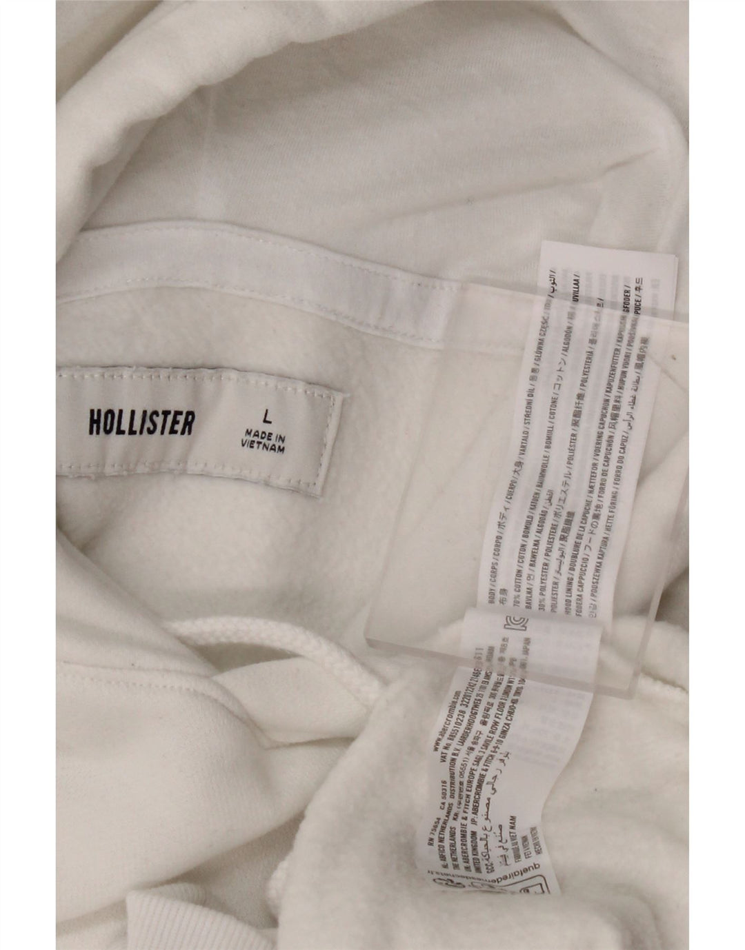 Pulover Hollister pentru bărbați, mare, alb, din bumbac