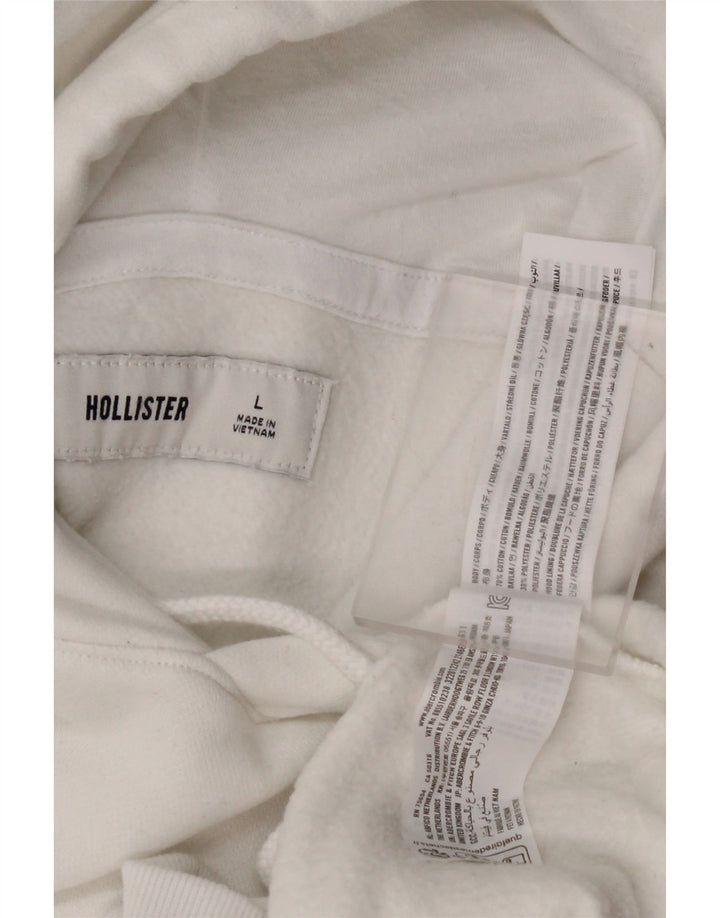 Pulover Hollister pentru bărbați, mare, alb, din bumbac