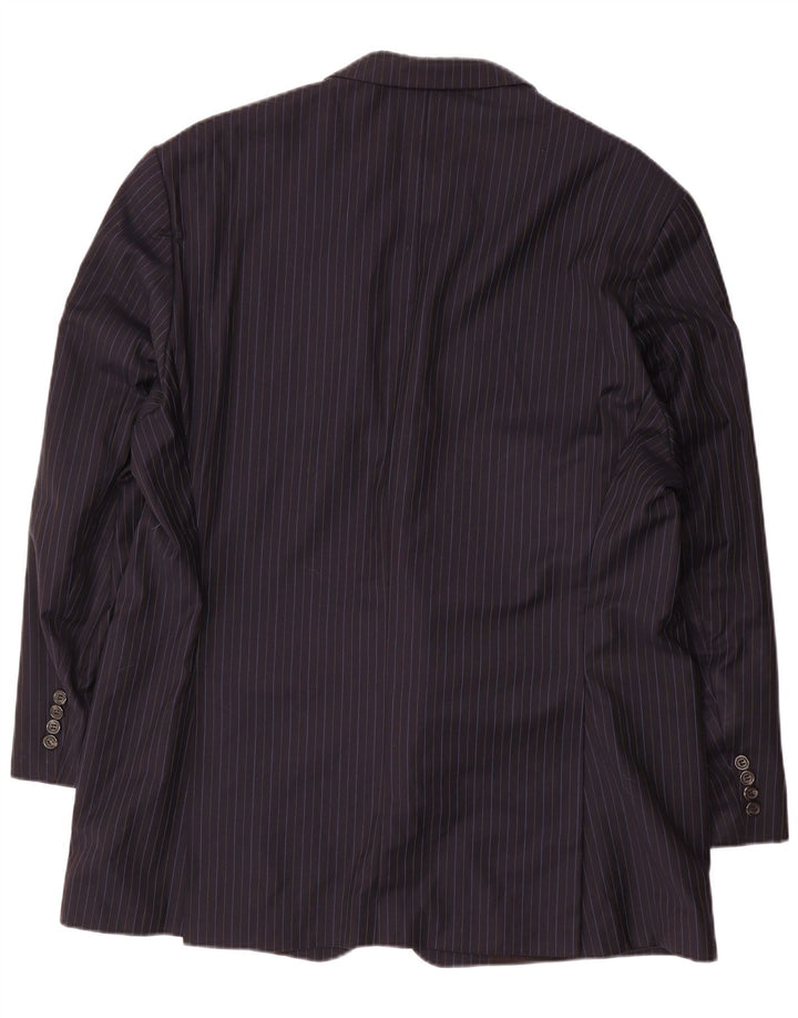 Jachetă RALPH LAUREN pentru bărbați, cu 2 nasturi, IT 52 XL, lână cu dungi, albastru bleumarin