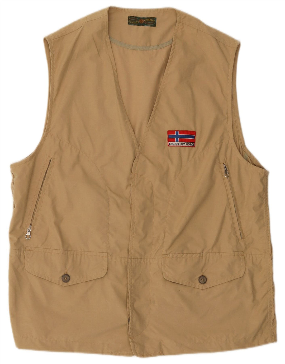 Gilet Vintage Bărbați Utility IT 40/42 Medium Bej Bumbac