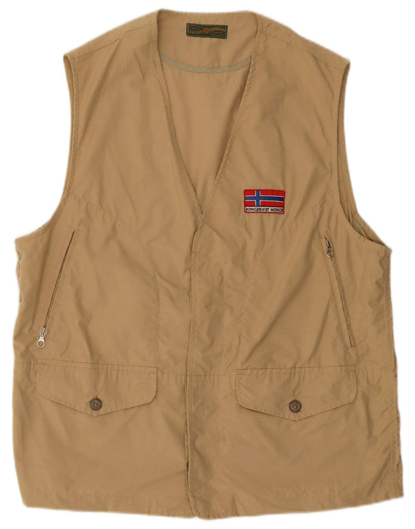 Gilet Vintage Bărbați Utility IT 40/42 Medium Bej Bumbac