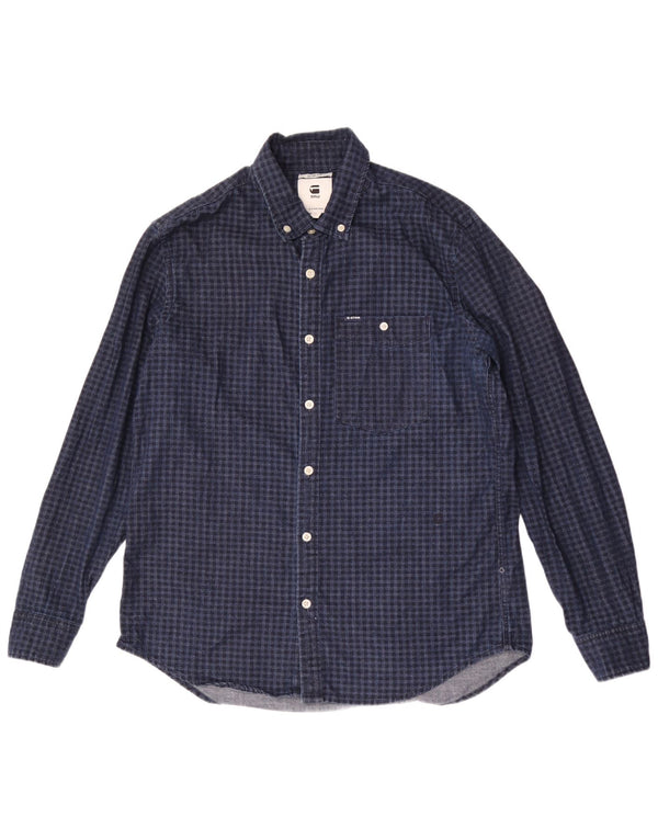 Cămașă pentru bărbați G-Star Slim Fit XL, albastru bleumarin, bumbac vichy