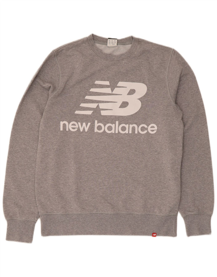 Pulover grafic pentru bărbați New Balance, gri mediu