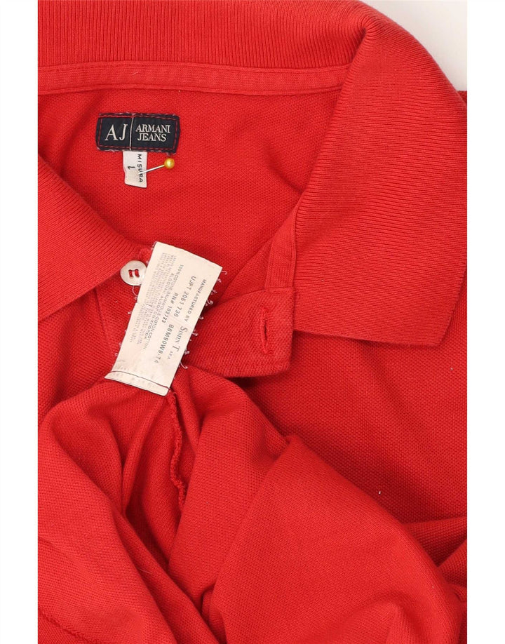 Tricou polo pentru bărbați Armani Jeans, bumbac roșu mare