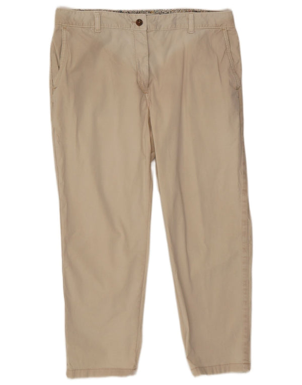 Pantaloni tăiați pentru femei Marks & Spencer UK 16 Large W34 L25 Off White