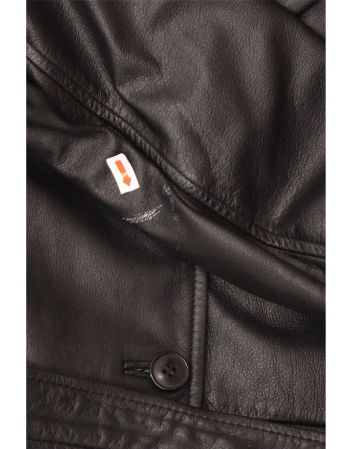 HENNES Palton din piele pentru femei EU 42, mare, neagră