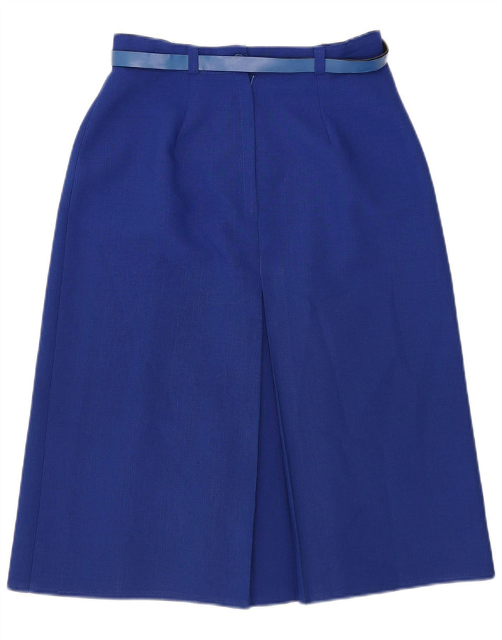 Fusta plisată vintage pentru femei UK 14 Medium W28 Poliester albastru