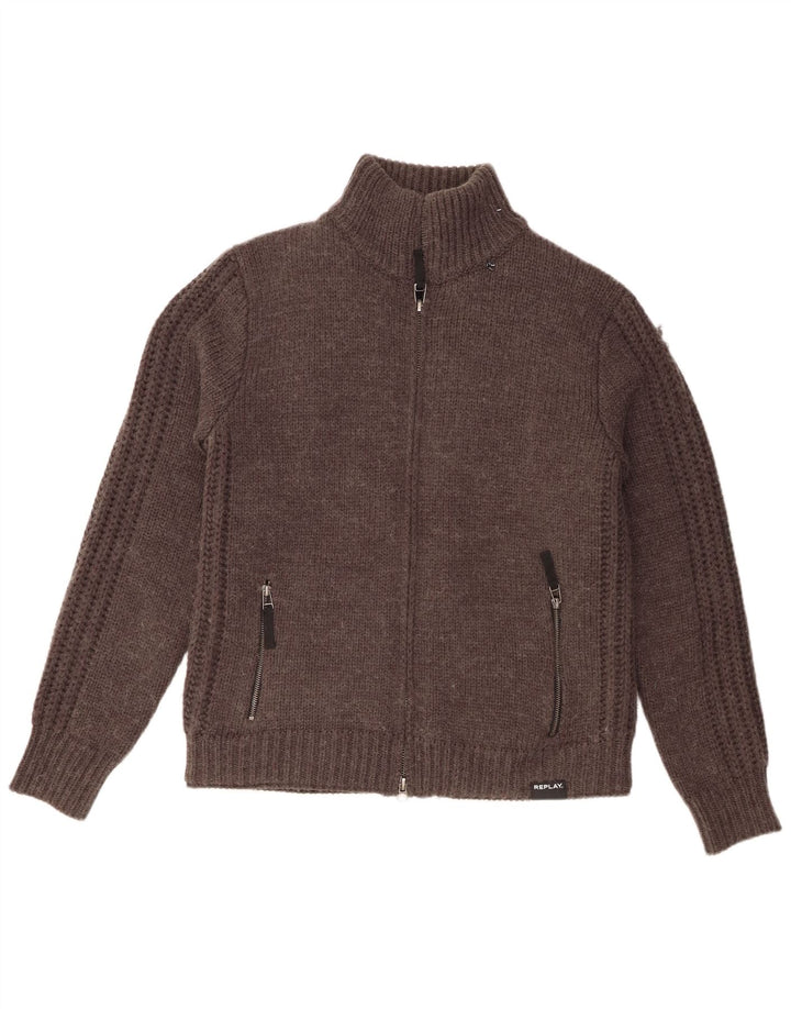 Pulover cardigan pentru bărbați Replay, mare, gri acrilic