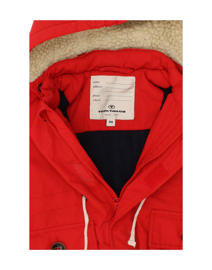 TOM TAILOR Baby Boys Hooded Windbreaker Jacket 9-12 Months Red Polyester Vintage Tom Tailor and Second-Hand Tom Tailor from Messina Hembry 