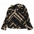 Bluză pentru femei Zara UK 10 Poliester geometric negru mic