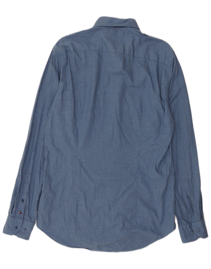 Cămașă pentru bărbați Tommy Hilfiger Slim Fit Mărimea 40 Bumbac albastru mediu