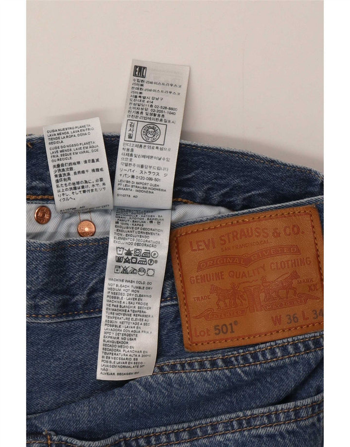 Blugi 501 drepti pentru bărbați Levi's W36 L34 Bumbac albastru