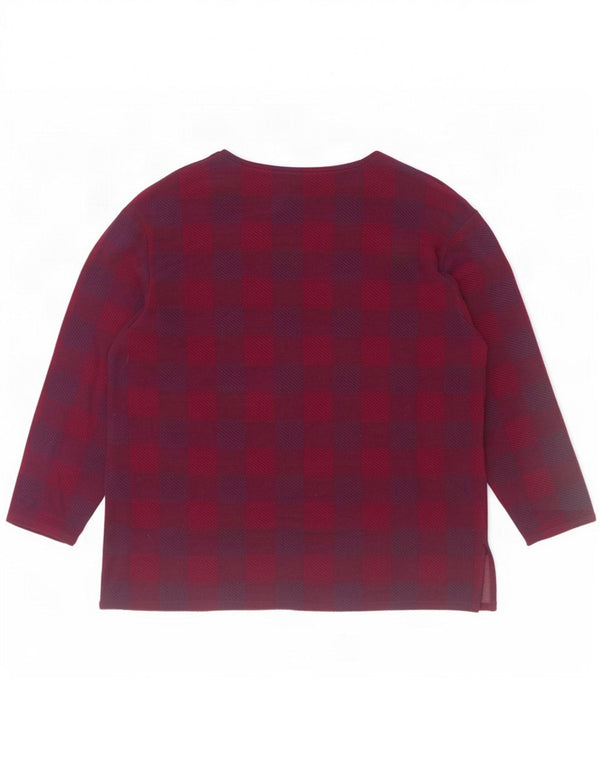 Bluză cu mânecă lungă pentru femei Marks & Spencer, Marea Britanie 20 2XL Burgundy Check