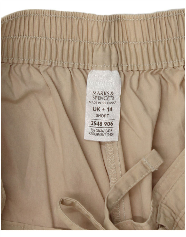 Pantaloni tăiați pentru femei Marks & Spencer UK 14 Medium W28 L26 Bej