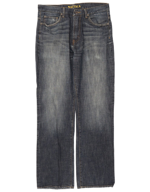 Blugi drepti pentru bărbați NAUTICA L33 L34 Bumbac bleumarin