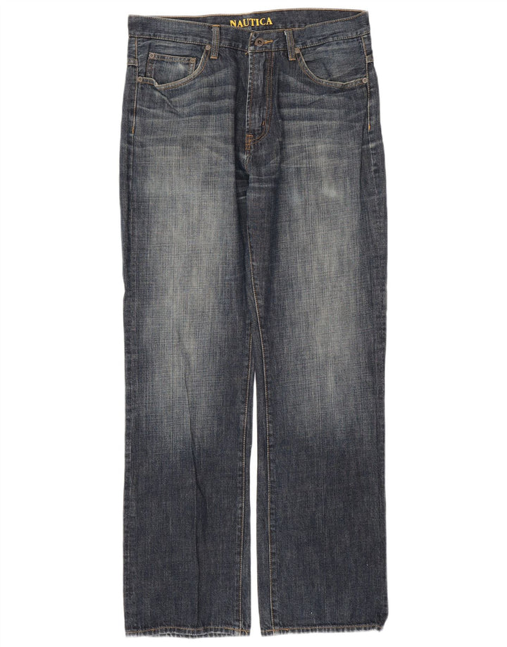 Blugi drepti pentru bărbați NAUTICA L33 L34 Bumbac bleumarin