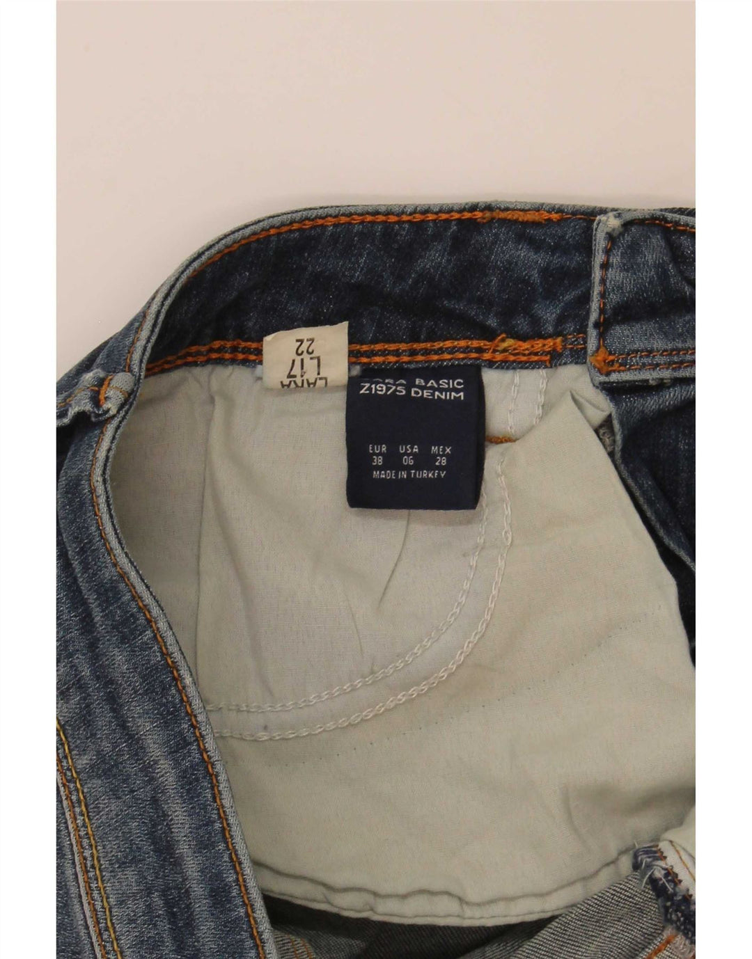 Pantaloni scurți din denim învechit pentru femei Zara EU 38 Mici W28 Albastru