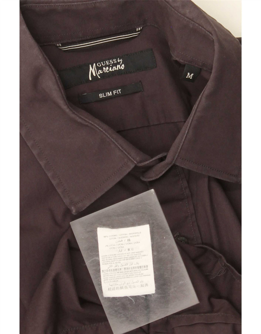 Cămașă formală pentru bărbați Guess By Marciano, bumbac maro mediu