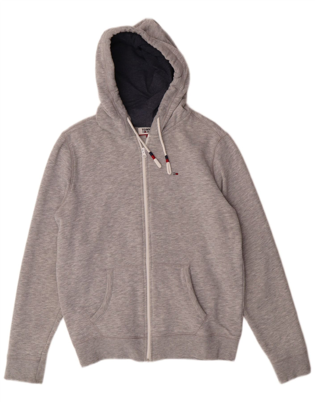Pulover TOMMY HILFIGER pentru bărbați, cu formă regulată, cu fermoar, gri mediu, cu pete