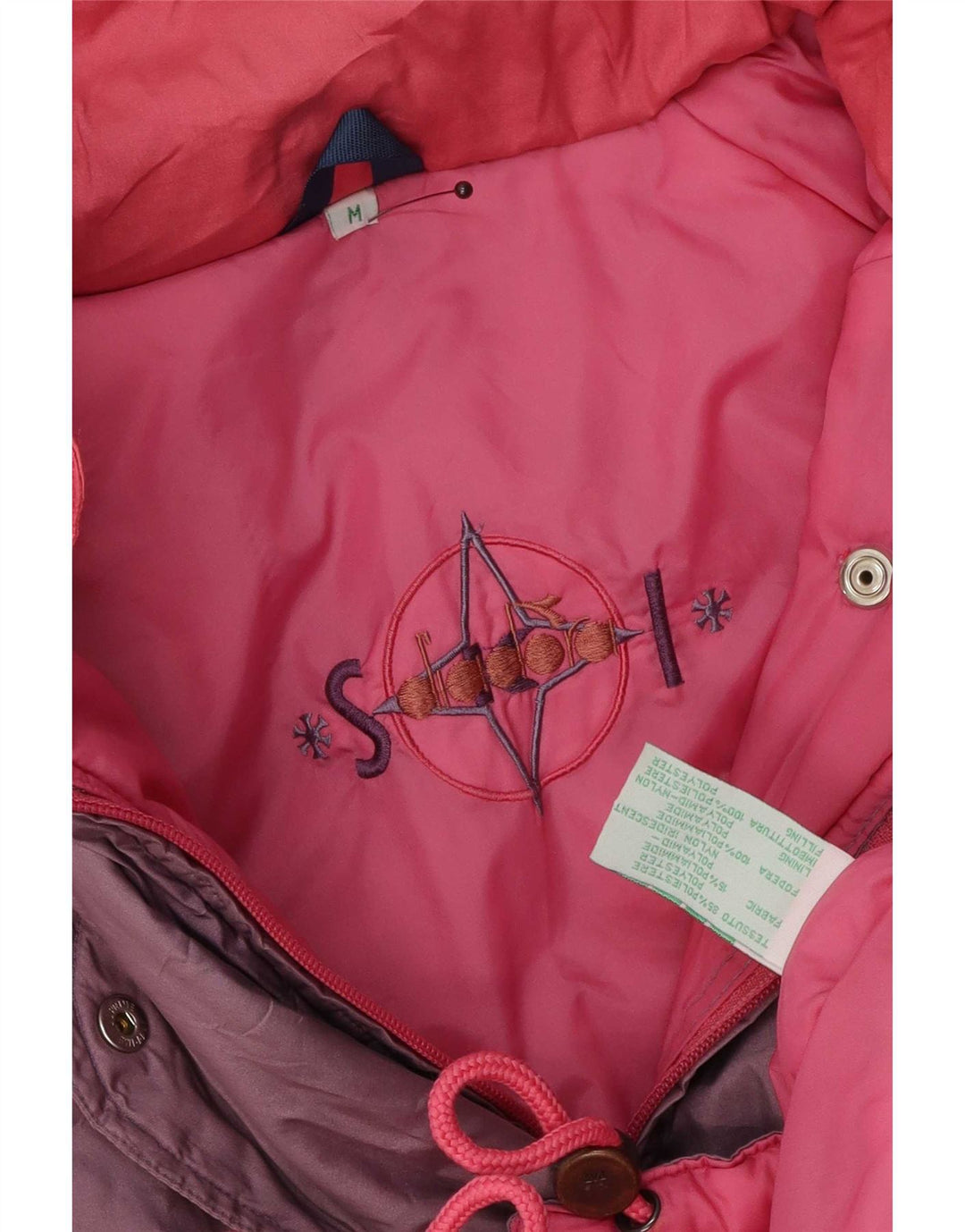 Jachetă de schi Diadora pentru femei, cu tăiere largă, UK 14, roz mediu, poliester color bloc