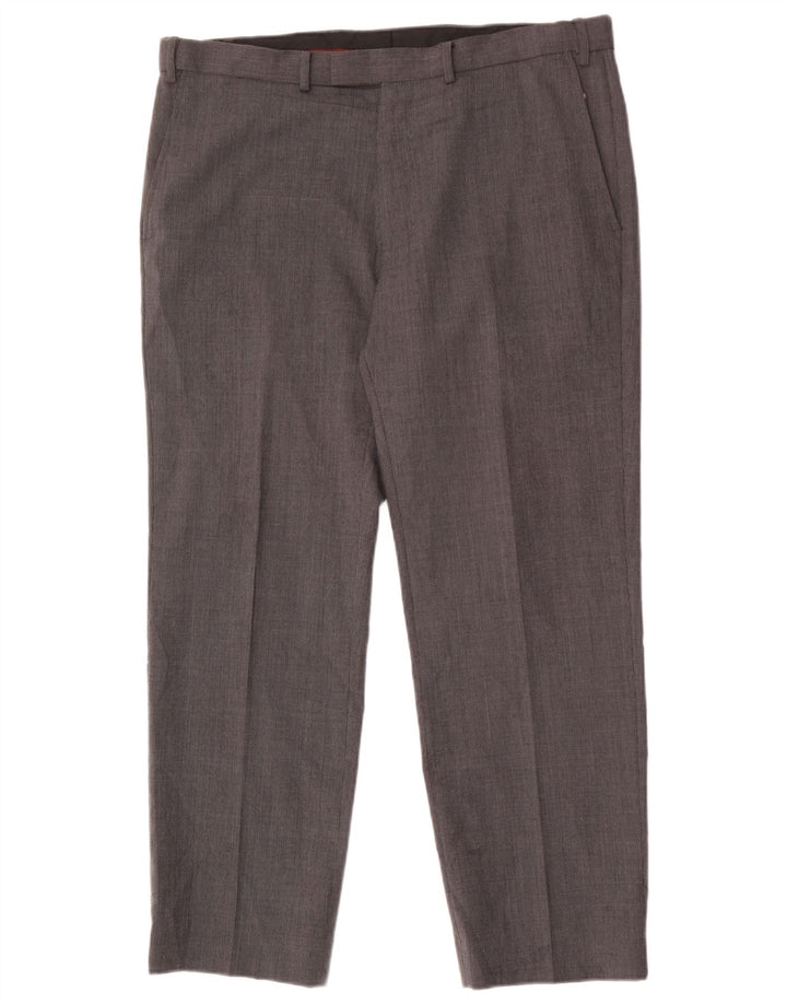 Marks & Spencer Pantaloni de costum pentru bărbați, drepti, cu croiala normală, L36 L29 Lână gri
