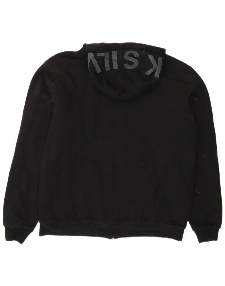 QUIKSILVER Mens Graphic Zip Hoodie Sweater XL Black Cotton