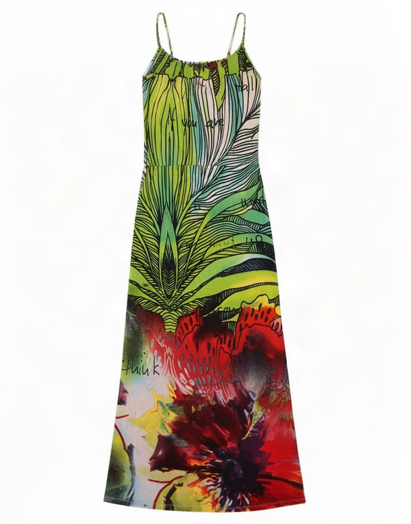 Rochie maxi grafică pentru femei Desigual UK 12 Medium Multicolor Floral