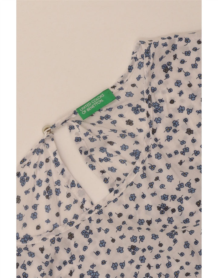 Bluză Benetton pentru femei UK 14 Large White Floral