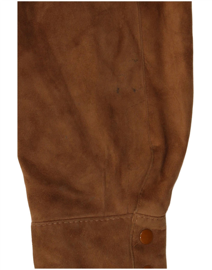 Cămașă Vintage bărbați din piele intoarsa IT 50 Maro Mediu