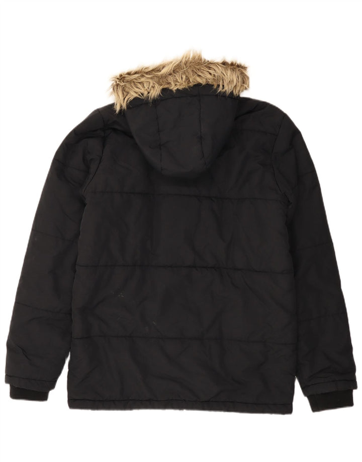 Jachetă căptușită cu glugă Lyle & Scott pentru băieți 14-15 ani, poliamidă neagră