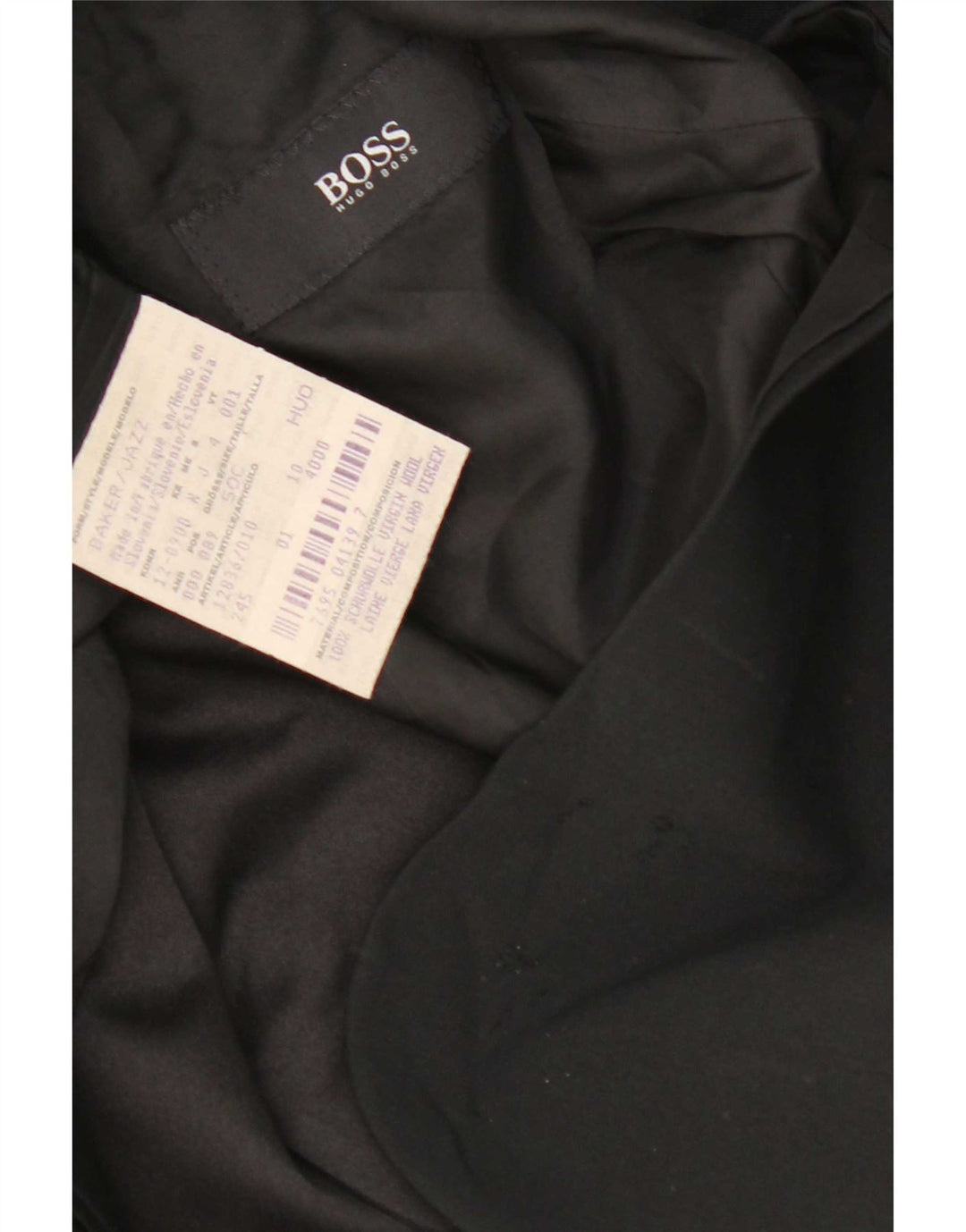 Jachetă blazer pentru bărbați Hugo Boss cu 3 nasturi UK 38 Lână virgină medie neagră