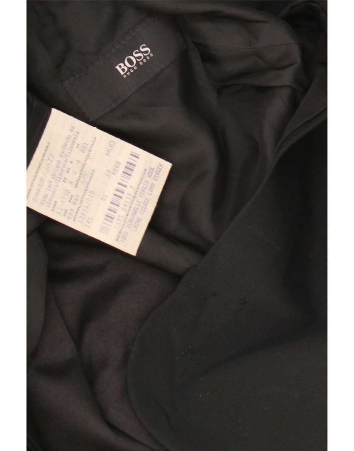 Jachetă blazer pentru bărbați Hugo Boss cu 3 nasturi UK 38 Lână virgină medie neagră