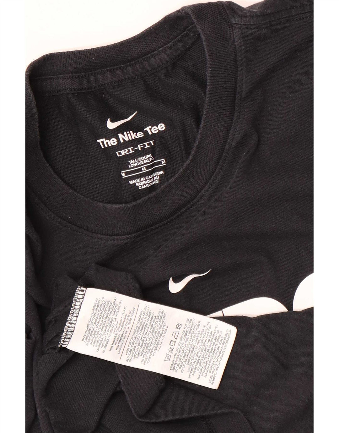 Tricou grafic Nike Dri Fit pentru bărbați Top, bumbac mediu negru