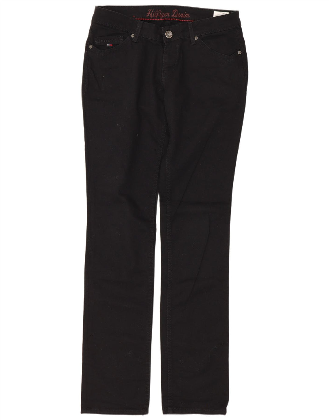 Pantaloni casual Tommy Hilfiger pentru femei cu talie joasă L30 L34 bumbac negru