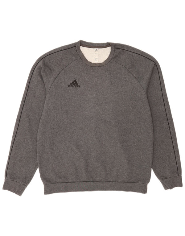 Hanorac pentru bărbați Adidas Regular Fit Pulover, bumbac cu pete gri mediu