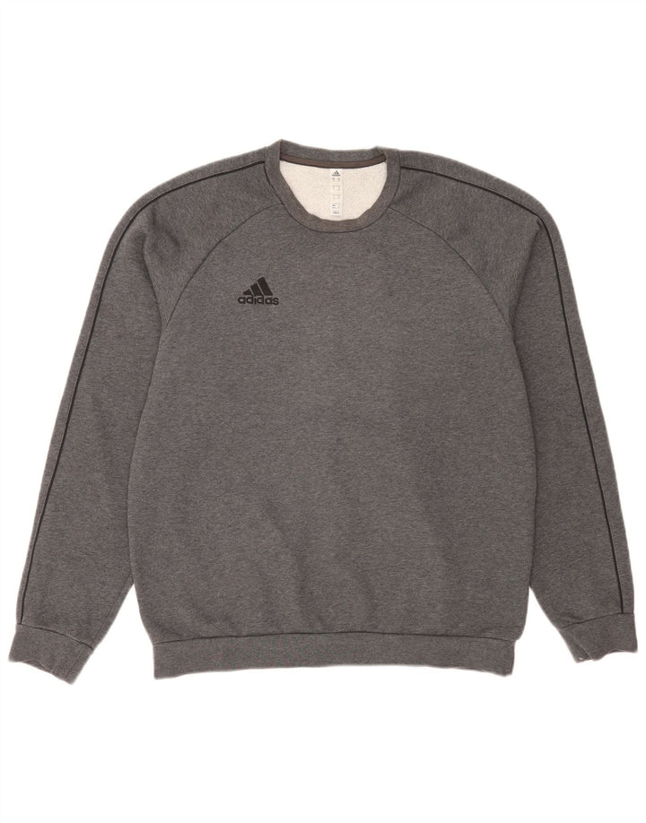Hanorac pentru bărbați Adidas Regular Fit Pulover, bumbac cu pete gri mediu